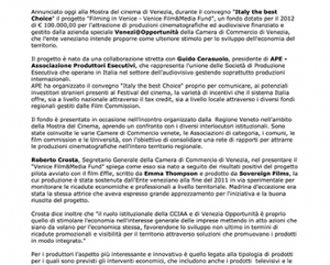 Presentato il Film&Media Fund