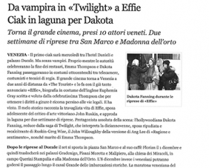 Ciak in laguna per Dakota