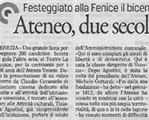 Mestiere Cinema e l'Ateneo Veneto